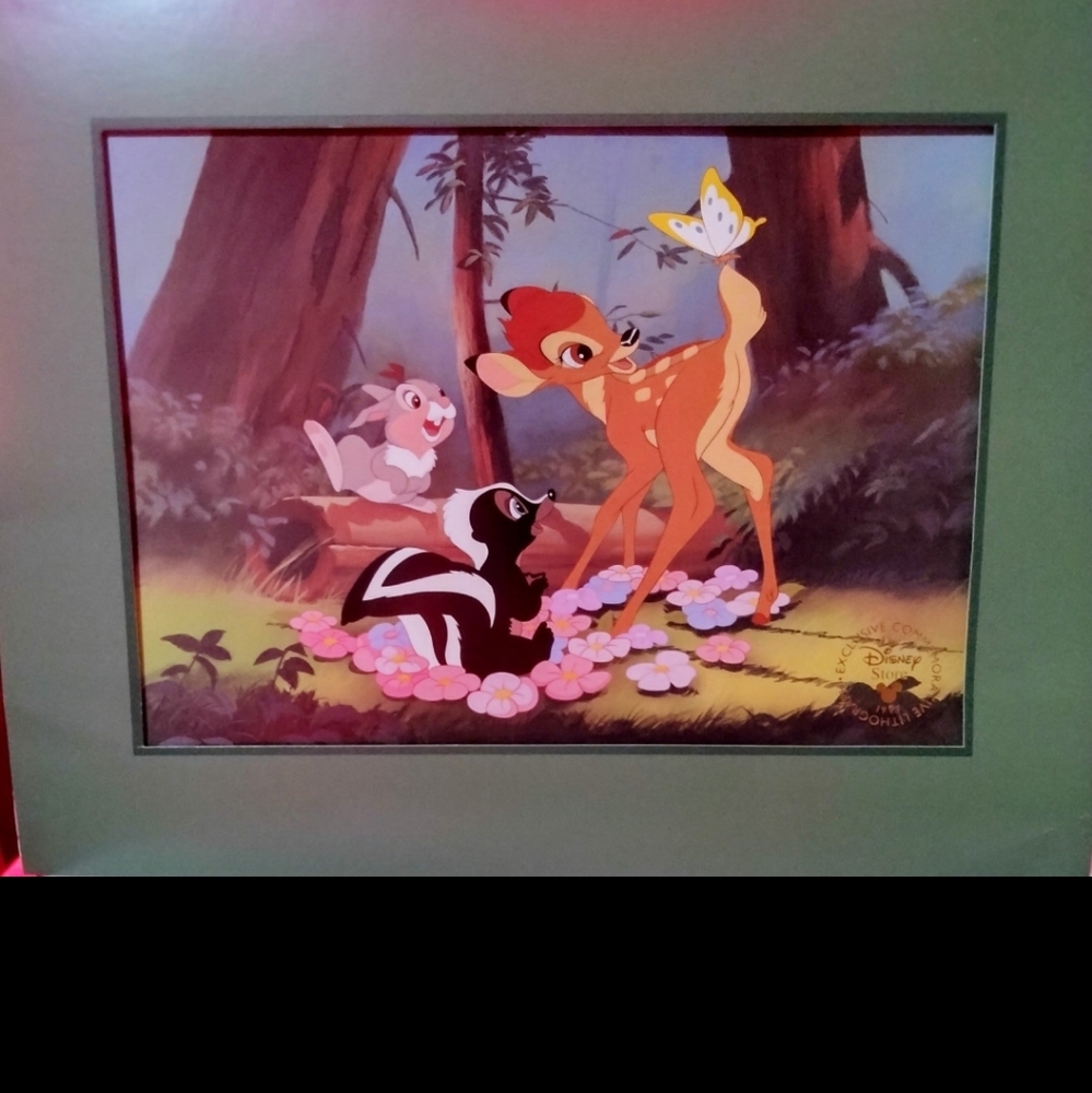 Vint. Walt Disney "Bambi" 1997 Exclusive Commemorative Lithograph with Envelople